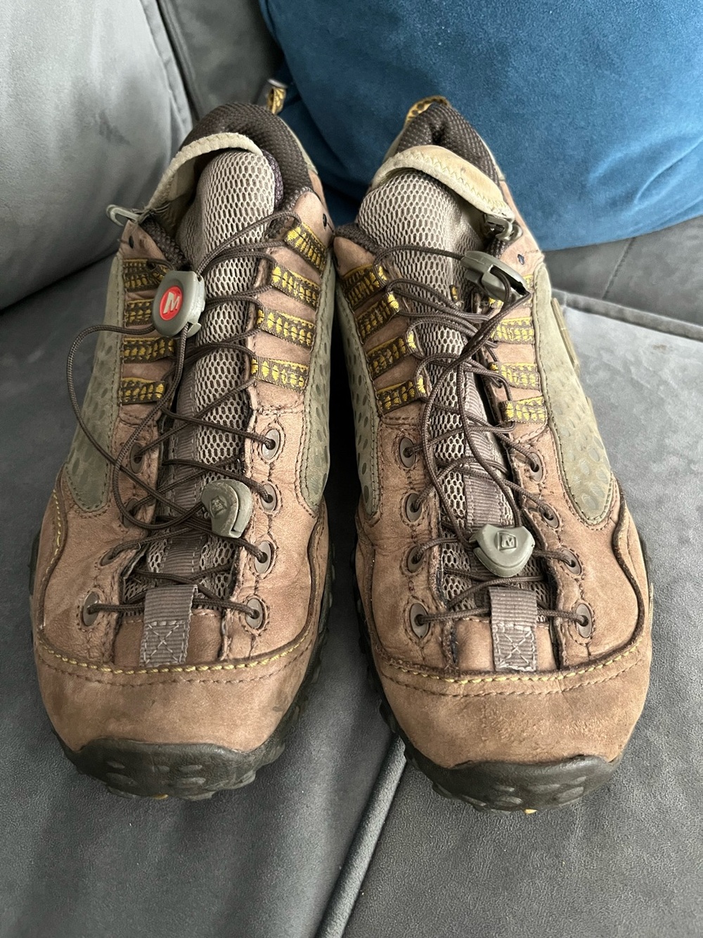 Merrell Brown and Olive Green Low-Cut Hiking Sneakers 10